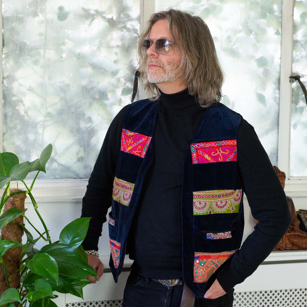 Vintage Afghan Velvet Waistcoat - Zappa-Siesta Crafts