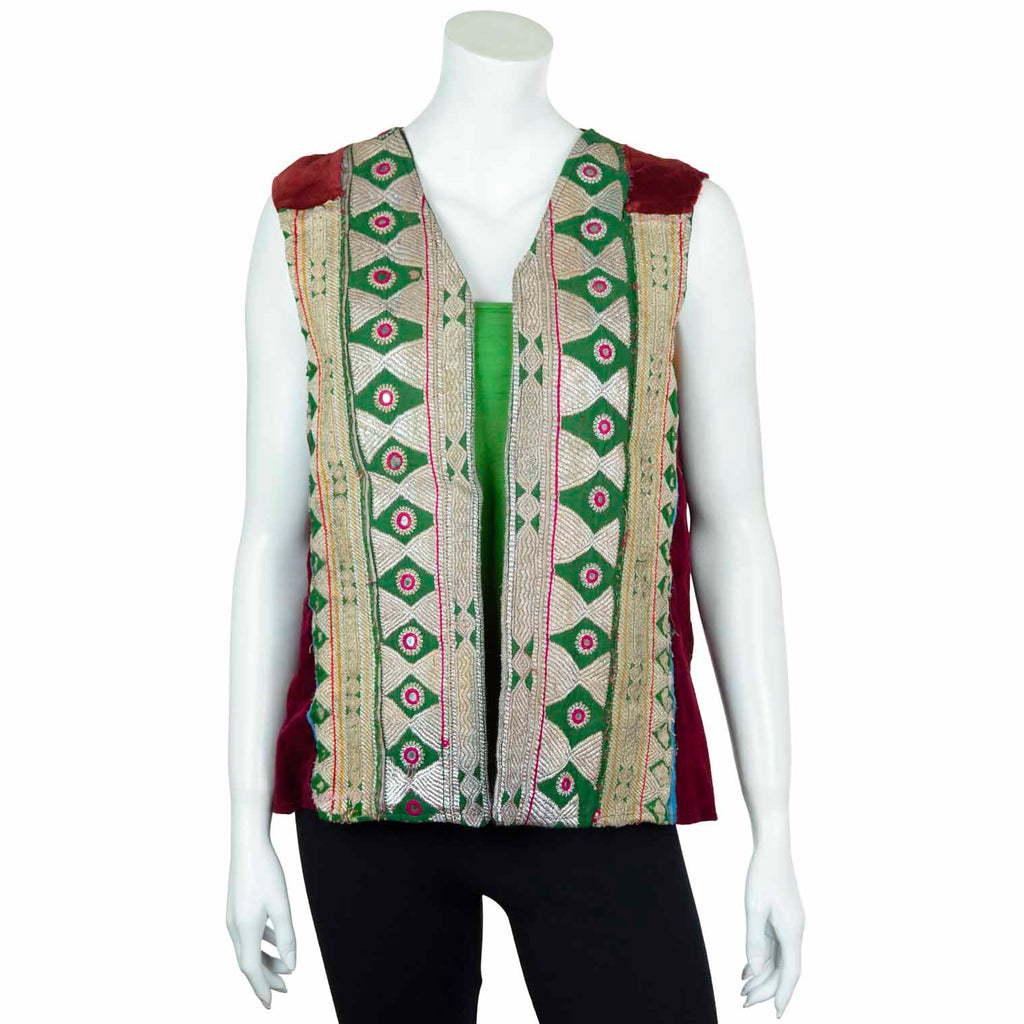 Vintage Afghan Velvet Waistcoat - Ravi-Siesta Crafts