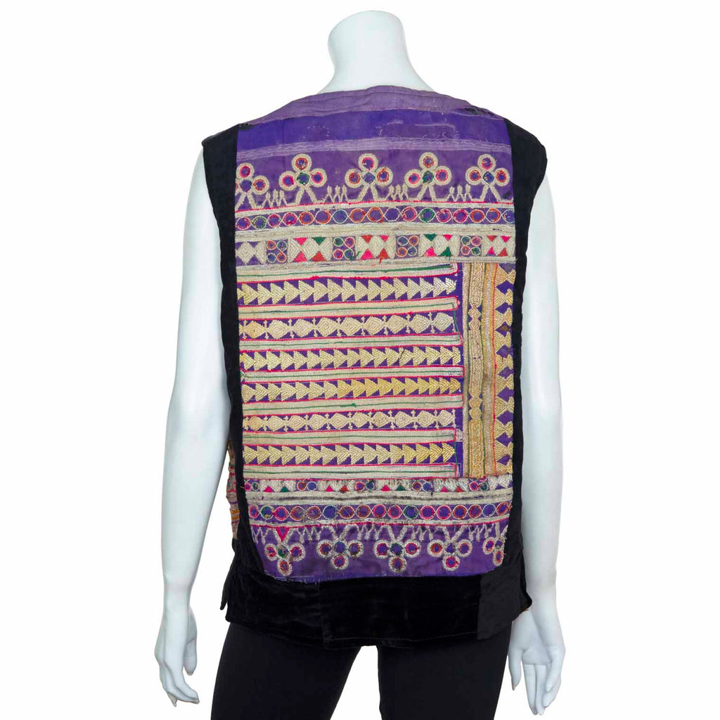 Vintage Afghan Velvet Waistcoat - Iggy (16, M)-Siesta Crafts