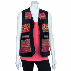 Vintage Afghan Velvet Waistcoat - Zephyr (10, XS)-Siesta Crafts