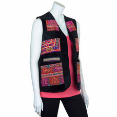 Vintage Afghan Velvet Waistcoat - Zephyr (10, XS)-Siesta Crafts