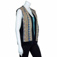 Vintage Afghan Velvet Waistcoat - Toni (10, XS)-Siesta Crafts