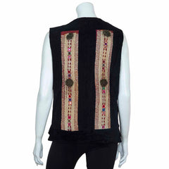 Vintage Afghan Velvet Waistcoat - Toni (10, XS)-Siesta Crafts