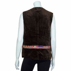 Vintage Afghan Velvet Waistcoat - Zoya (14, S/M)-Siesta Crafts