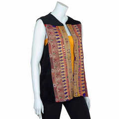 Vintage Afghan Velvet Waistcoat - Jagger (14, S/M)-Siesta Crafts