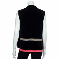 Vintage Afghan Velvet Waistcoat - Aster (14, S/M)-Siesta Crafts