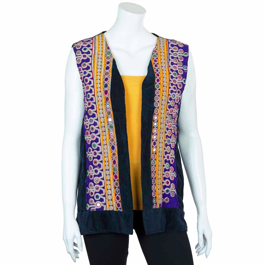 Vintage Afghan Velvet Waistcoat - Archie-Siesta Crafts