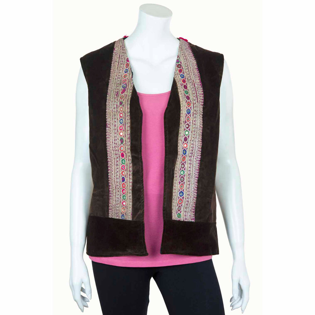 Vintage Afghan Velvet Waistcoat - Quinn-Siesta Crafts