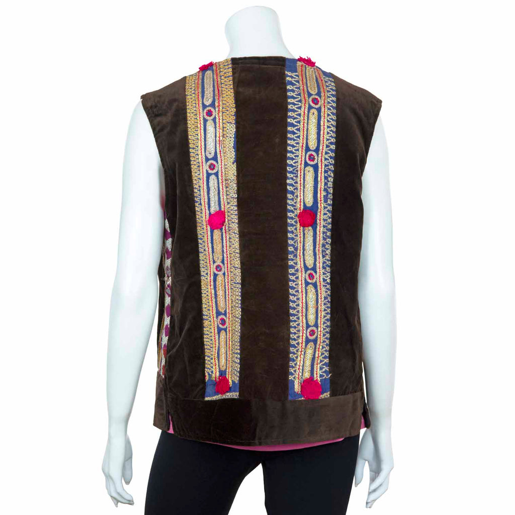 Vintage Afghan Velvet Waistcoat - Quinn-Siesta Crafts