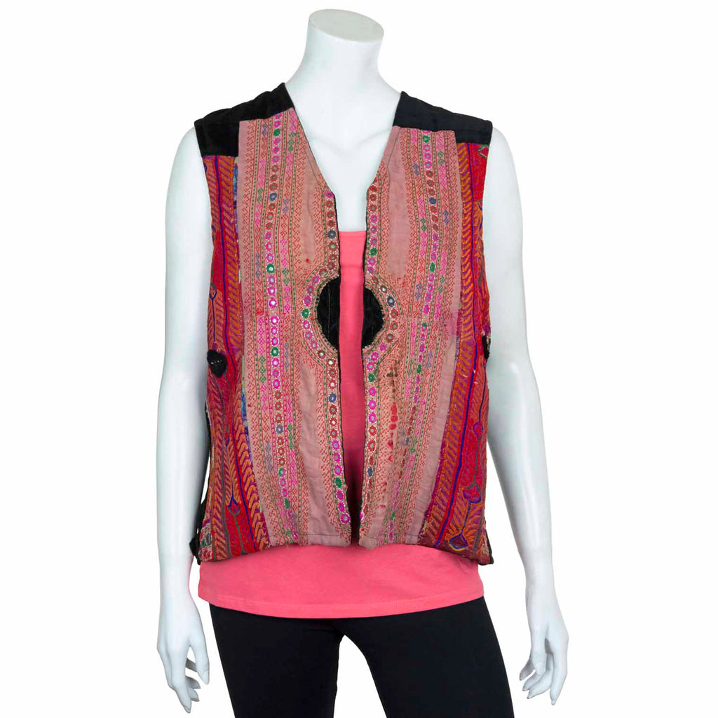 Vintage Afghan Velvet Waistcoat - Jude (S)-Siesta Crafts