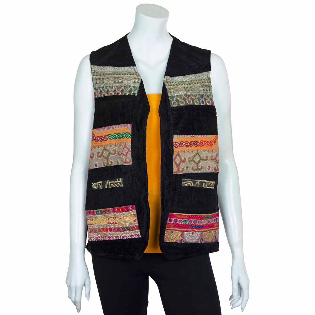 Vintage Afghan Velvet Waistcoat - Wilder (14, S/M)-Siesta Crafts