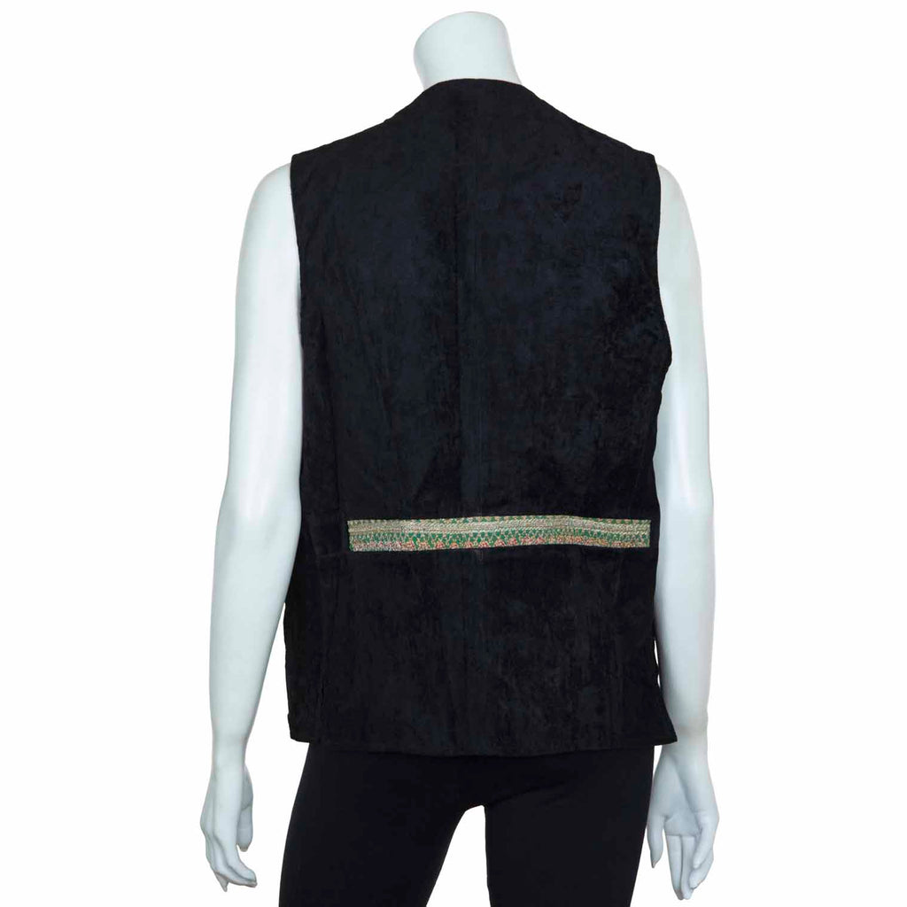 Vintage Afghan Velvet Waistcoat - Wilder (14, S/M)-Siesta Crafts