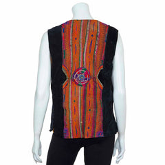 Vintage Afghan Velvet Waistcoat - Wren (10, XS)-Siesta Crafts