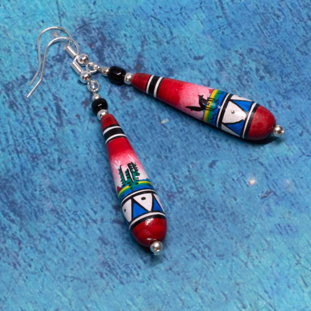 Desert Scene Tear Drop Earrings-Siesta Crafts