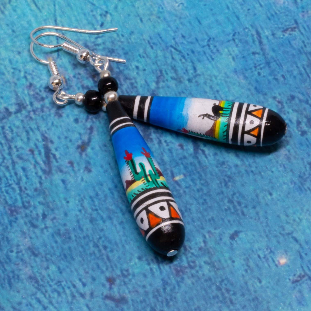Desert Scene Tear Drop Earrings-Siesta Crafts