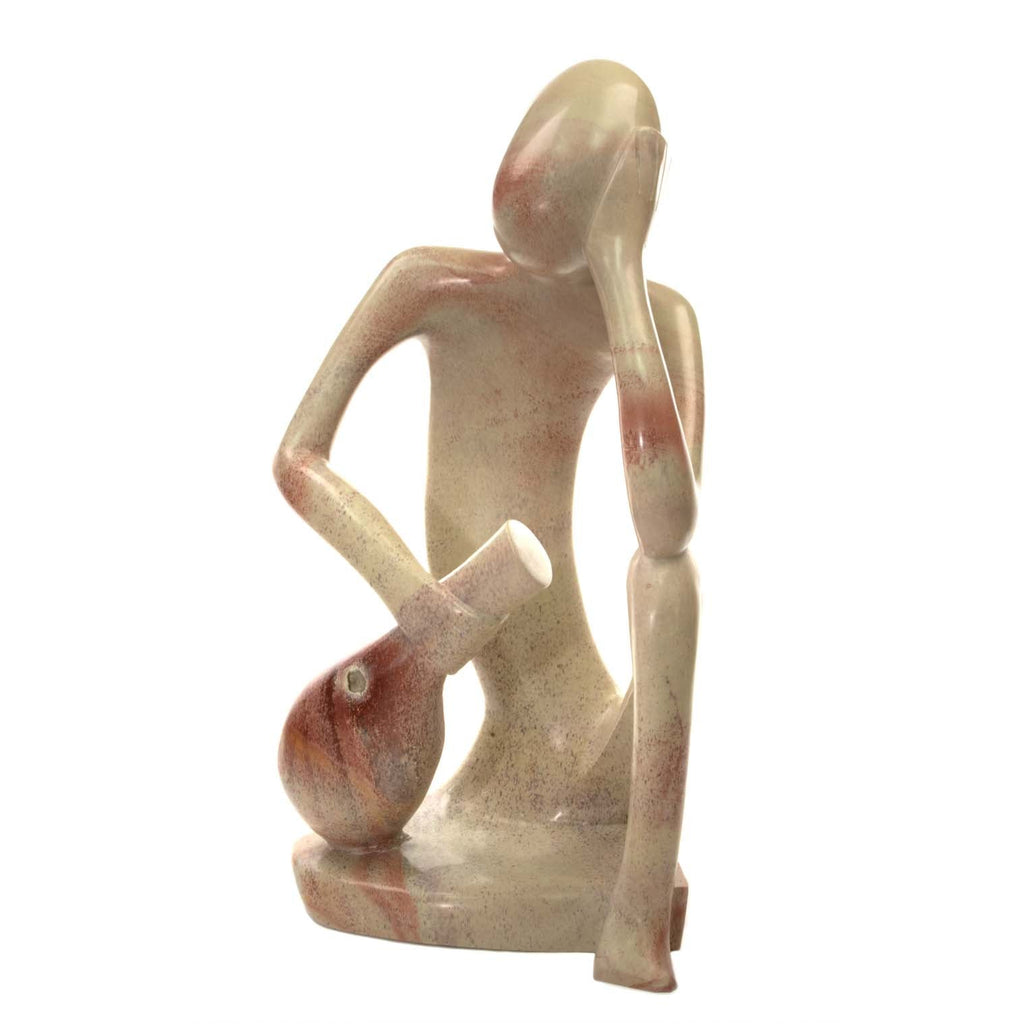 Giant Soapstone Thinking Man Statue No.15-Siesta Crafts