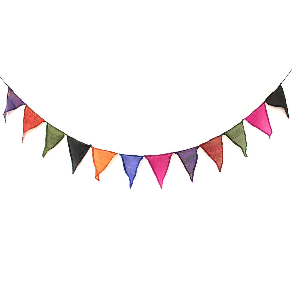 Large Flag Recycled Sari Bunting-Siesta Crafts