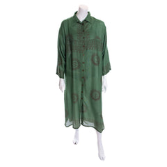 Om Fabric Long Shirt Dress-Siesta Crafts
