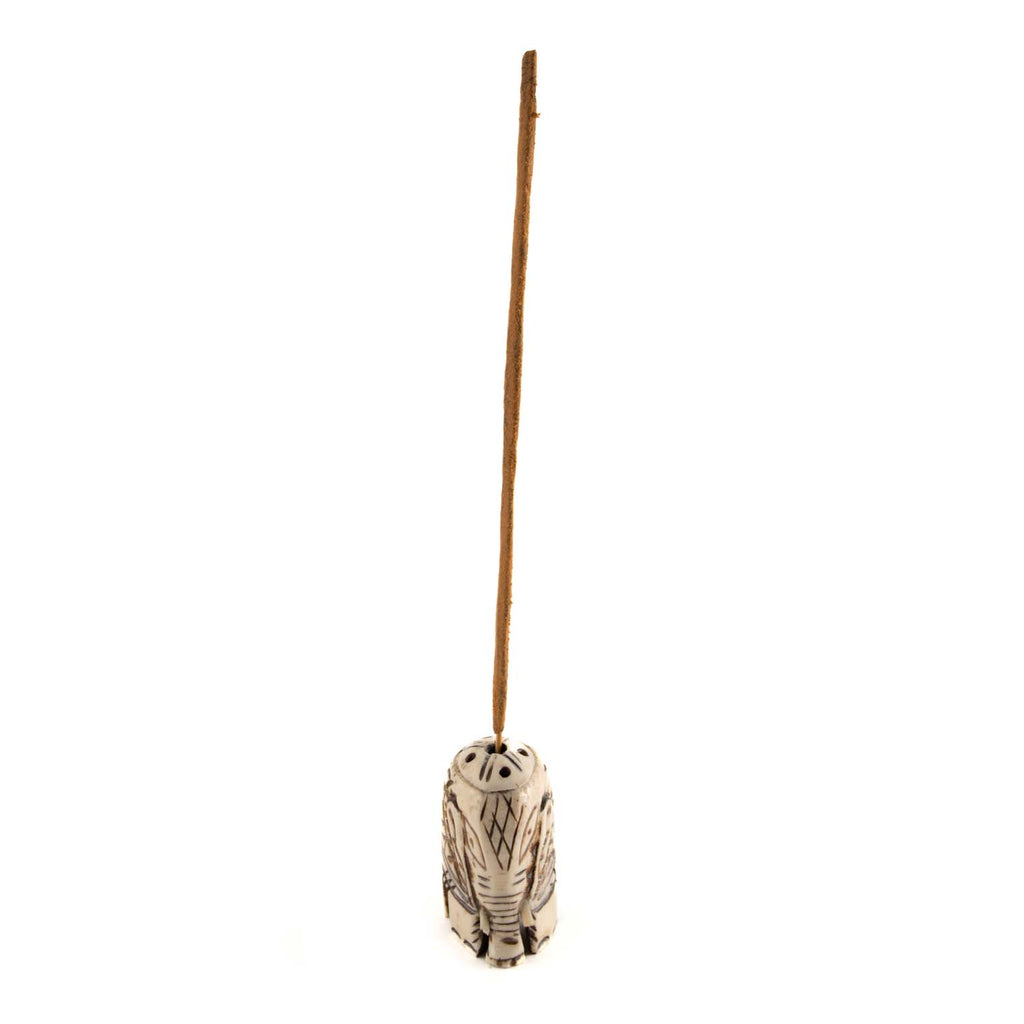 Carved Bone Elephant Incense Holder-Siesta Crafts