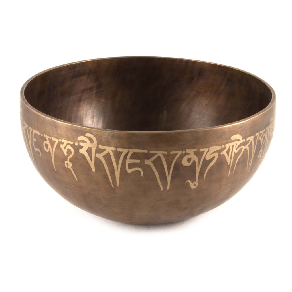 Medicine Buddha Etched Singing Bowl No.21-Siesta Crafts