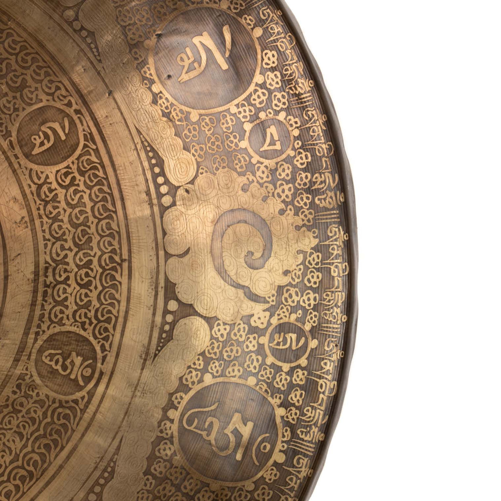 Cloud Om Mandala Etched Gong No.76-Siesta Crafts