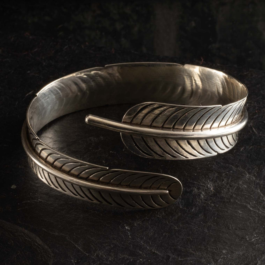 Nepalese Silver Feather Bracelet-Siesta Crafts