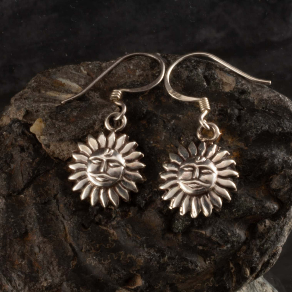 Sun Nepalese Silver Earrings-Siesta Crafts