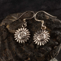 Sun Nepalese Silver Earrings-Siesta Crafts
