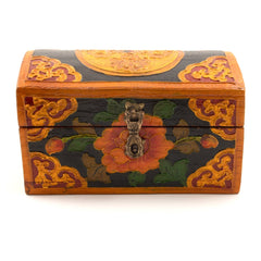 Wooden Oval Small Tibetan Style Box-Siesta Crafts