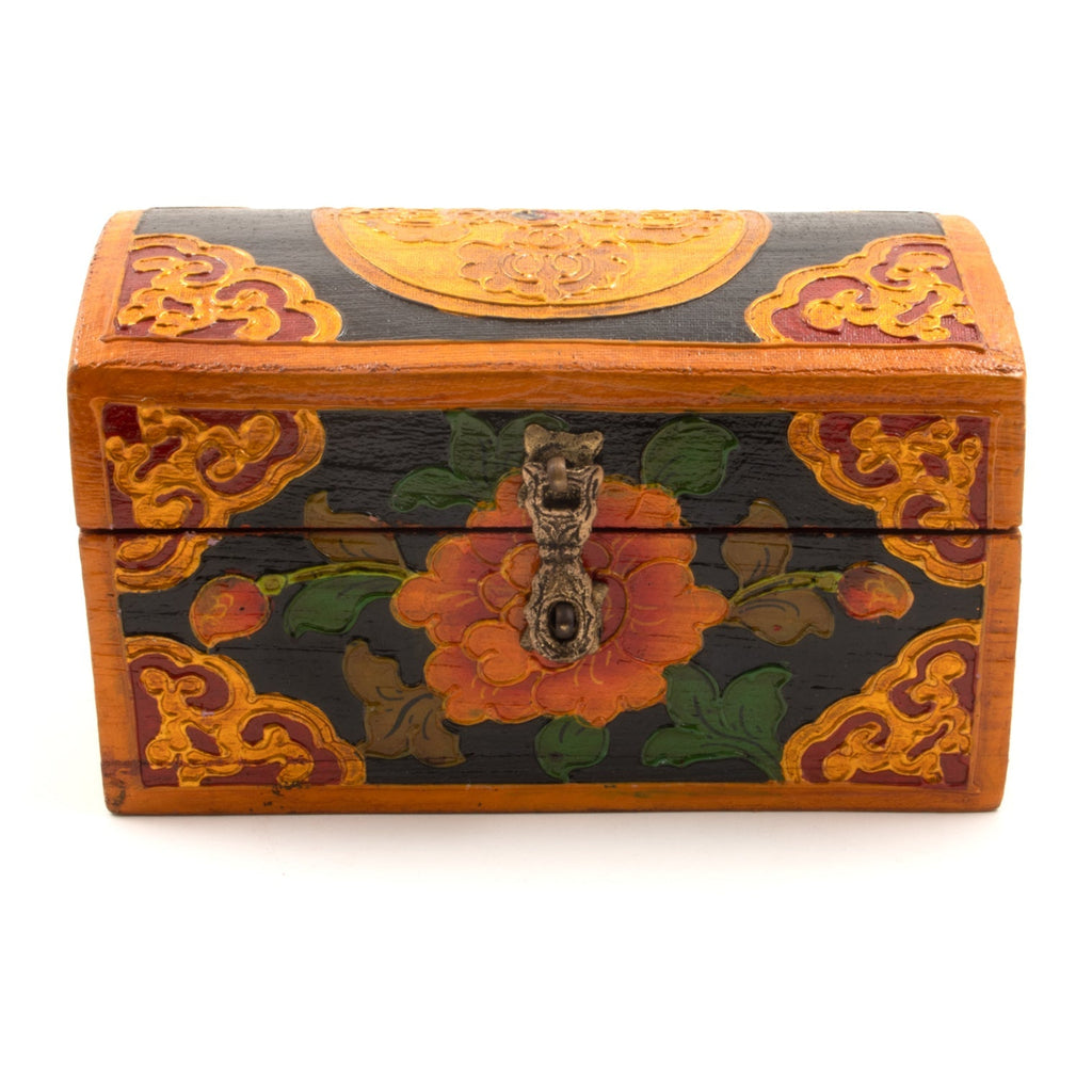 Wooden Oval Small Tibetan Style Box-Siesta Crafts