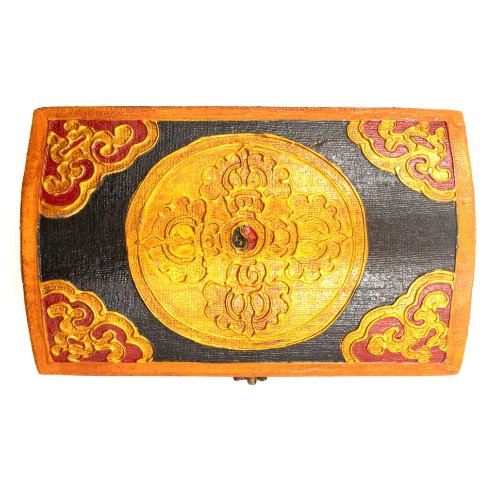 Wooden Oval Small Tibetan Style Box-Siesta Crafts