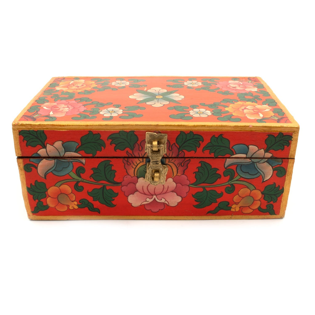 Painted Flower Tibetan Style Box-Siesta Crafts