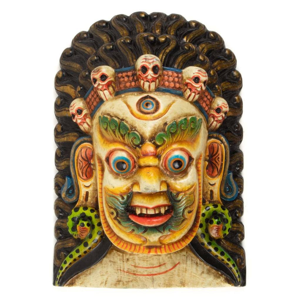 Artisan White Bhairab Mask No.272-Siesta Crafts