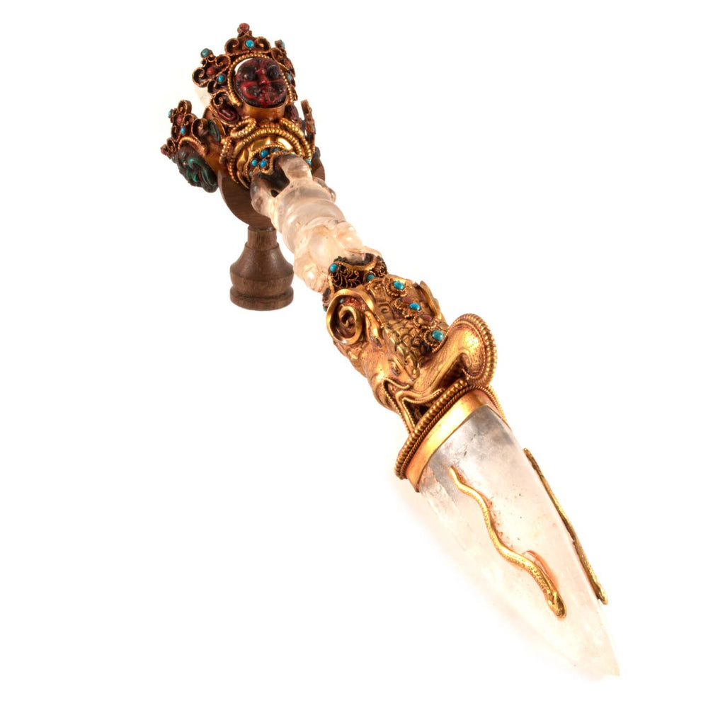 Gold Plated Copper and Crystal Phurba-Siesta Crafts