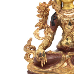 Gold Plated White Tara Statue No.338-Siesta Crafts