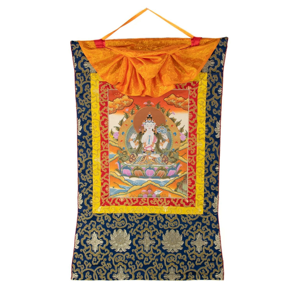 Chenrezig Thangka Painting No.368-Siesta Crafts