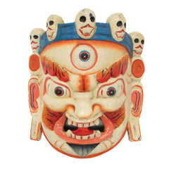 Artisan White Bhairab Mask No.383-Siesta Crafts