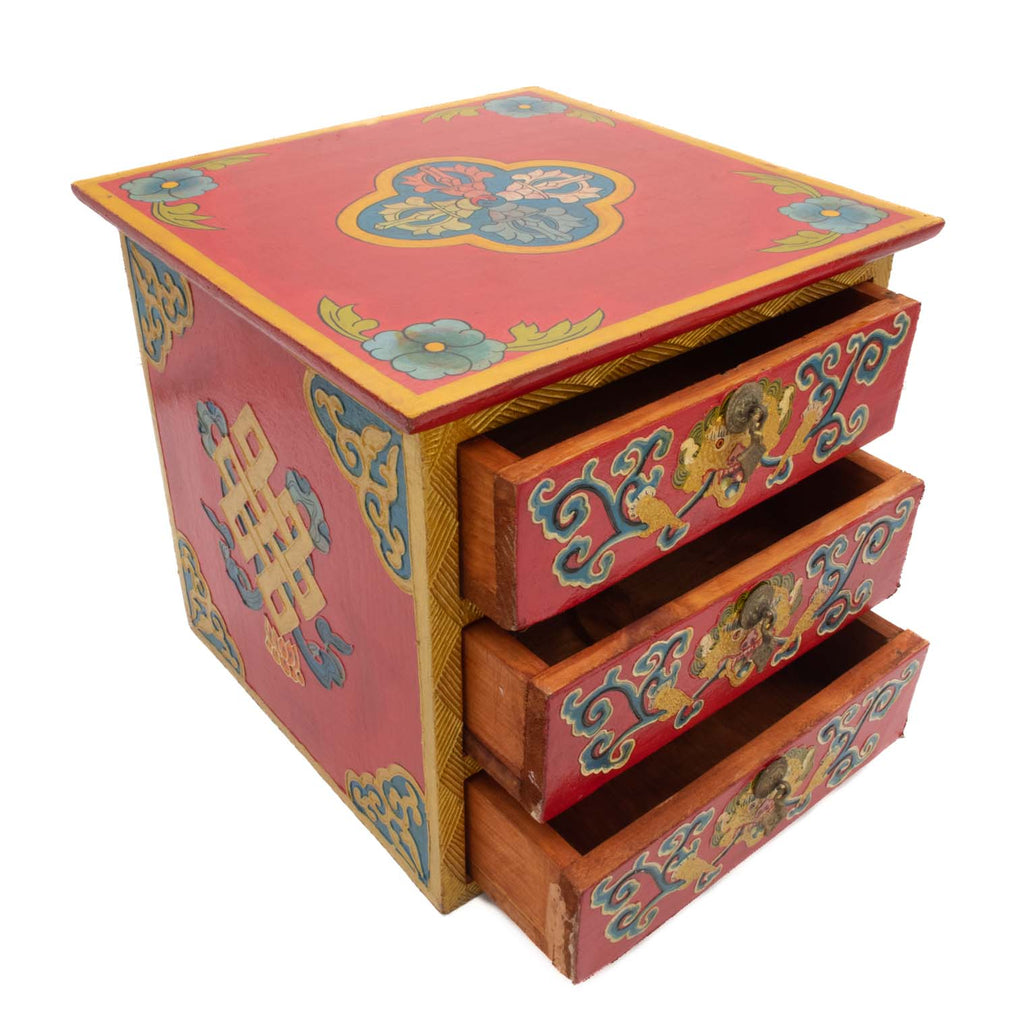 Tibetan Style Set of Three Drawers-Siesta Crafts