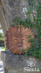 Green Man Carved Plaque - Medium