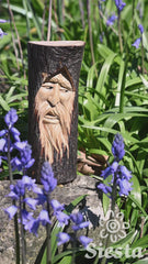 Bearded Face in Wood