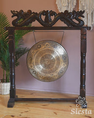 Large Cloud Om Mandala Etched Gong No.76
