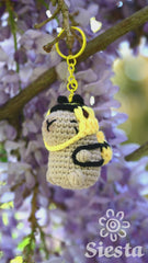 Capybara Crochet Keyring - Bumble Bee